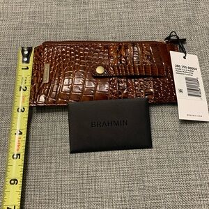 NWT Brahmin Pecan Credit Card Wallet Still in Stores Now!